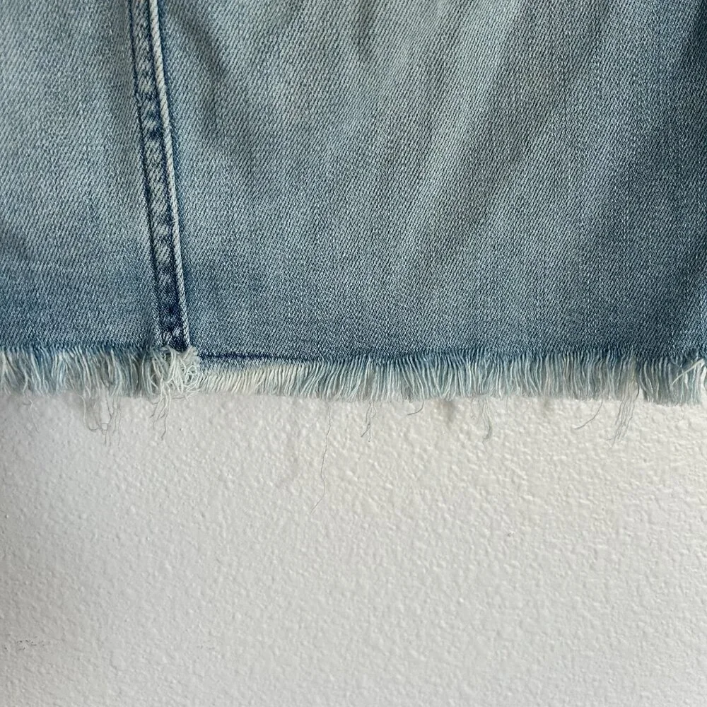 Abercrombie & Fitch Jean Skirt Pencil Raw Hem Denim Stretch Light Wash